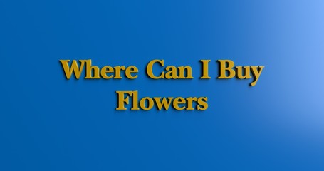 Where Can I Buy Flowers - 3D rendered colorful headline illustration.  Can be used for an online banner ad or a print postcard.