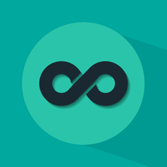 Infinity symbol with long shadow