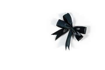 Black Bow isolated on white background.