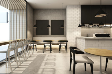 Shop cafe & Restaurants Loft & Modern - 3D render