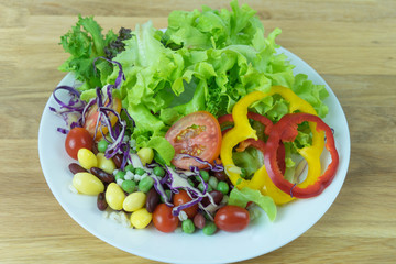 Fresh mixed vegetables salad. Selective focus
