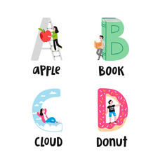 Alphabet letters a to d