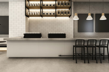 Shop cafe & Restaurants Loft & Modern - 3D render