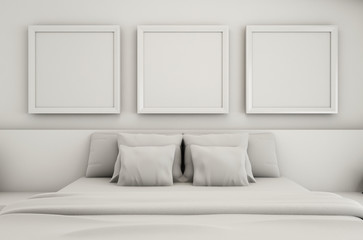 Bedroom for Mock up interior - 3D render