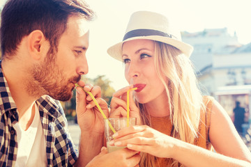 Young couple having fun