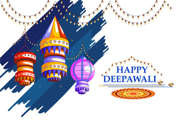 Decorated for Happy Diwali background