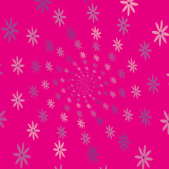 Naklejka na ściany i meble Pink purple flowers seamless pattern.
