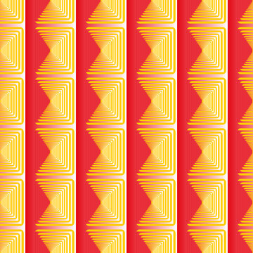 Red yellow sguare geometric seamless pattern