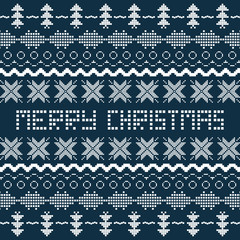 Christmas background with Scandinavian seamless pattern.