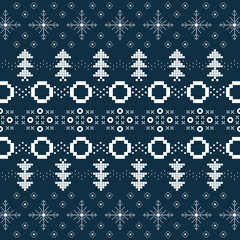 Winter or Christmas background with Norway knitted seamless pattern.
