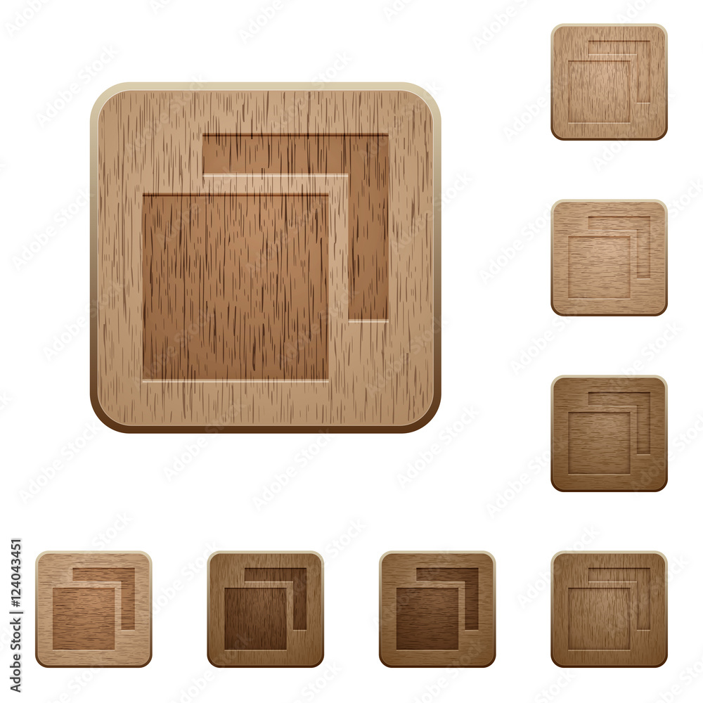 Poster overlapping elements wooden buttons