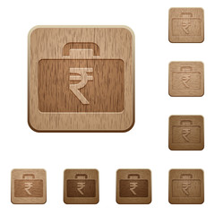 Indian Rupee bag wooden buttons