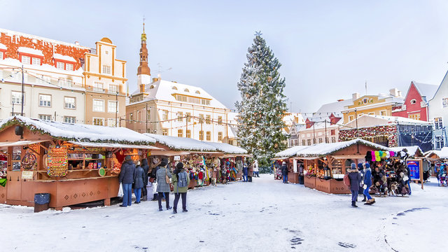 Christmas decoration Town Hall Square in Tallinn