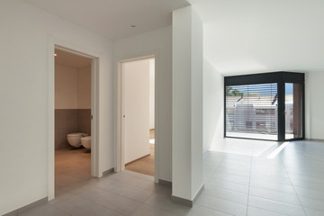 Interior, wide living with tiled floor