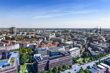 Obraz premium Hamburg City; View from the Michel
