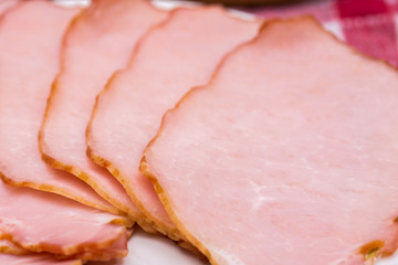 Cured meat served on the plate