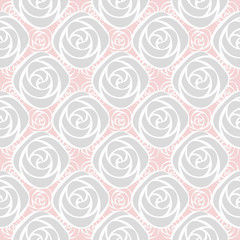 Roses flower seamless retro background. Vector illustration.