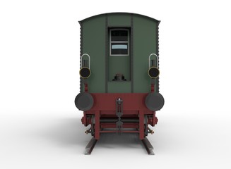 3d illustration of old vintage train locomotive. isolated on white background