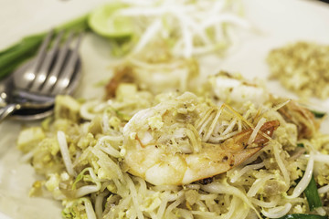 Thai food Pad thai, Stir fry noodles in padthai style.