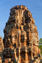 Stone carved faces of Bayon Temple in Angkor Thom, Angkor distri