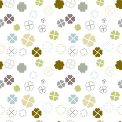Seamless pattern with color clovers. Background for St.Patrick's day design