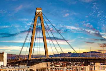 View of Stavanger city with bridge in Norway. - obrazy, fototapety, plakaty