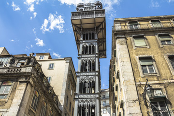 View on the Elevador in center of Lisbon, Portugal