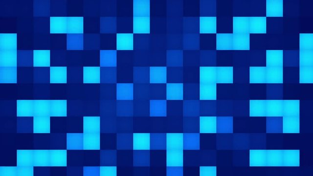blue abstract background, flashing squares, loop