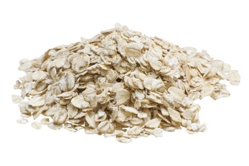 Oatmeal on white background