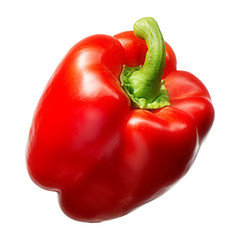 Sweet red pepper isolated on white background. With clipping path.