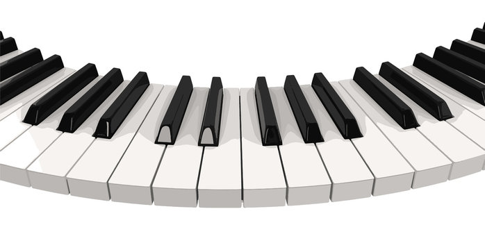 Digital piano keyboard. Image with clipping path