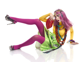 Beautiful girl in glamorous style with jewelry.