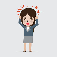 Women get headache vector illustration