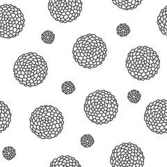 Seamless texture of circles, flowers. The irregular geometric sh