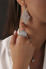 Diamond jewelry on the human model