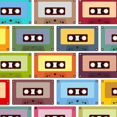 background from old vintage cassettes