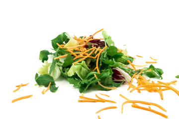 Verdure crude miste su fondale bianco 