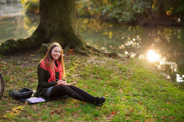 Picturesque autumn park.