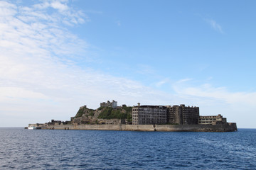 Fototapeta na wymiar Gunkanjima - Battleship Island in Nagasaki, Japan (UNESCO World Heritage)