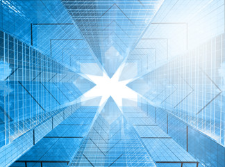 Architectural composition made of corporative buildings. Abstract business background