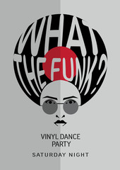 Vinyl party poster. Vector illustration.