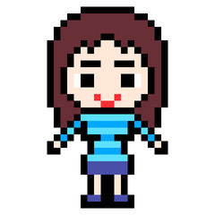 illustration design pixel art woman waer