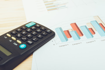 calculator with  business charts