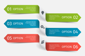 Vector elements for Infographics design. List for diagram, workflow layout, flowchart, steps, parts, timeline, chart, web design, background. Modern concept with 6 options, parts, processes.