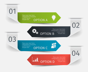 Modern colorful infographic arrows set. Template for presentation, chart, graph. Vector illustration.