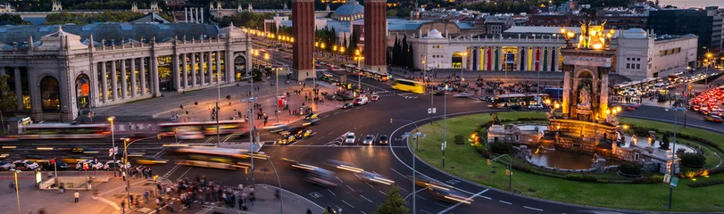 Crédence en verre imprimé Barcelona Vue aérienne de la place espagnole à Barcelone