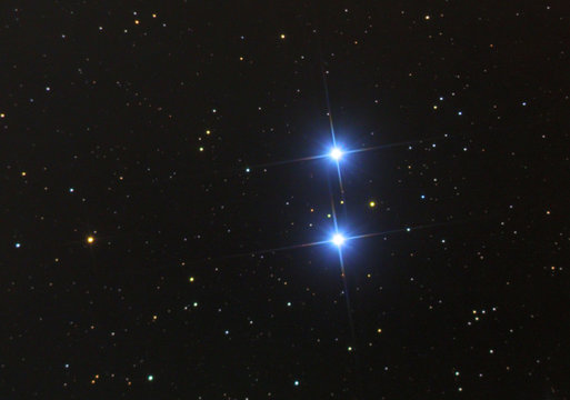 In this photo you can see Epsilon Lyrae or also called the Double Double . Taken by my telescope and cared by me in post production for details and quality.