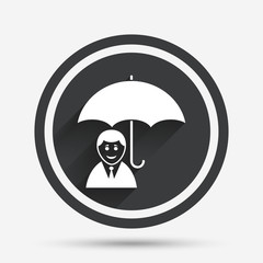 Human insurance sign icon. Person symbol.