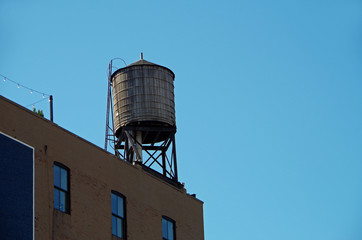 New York City urban water towers and rooftops