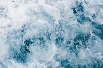 White foam on a sea water surface of the Barents sea